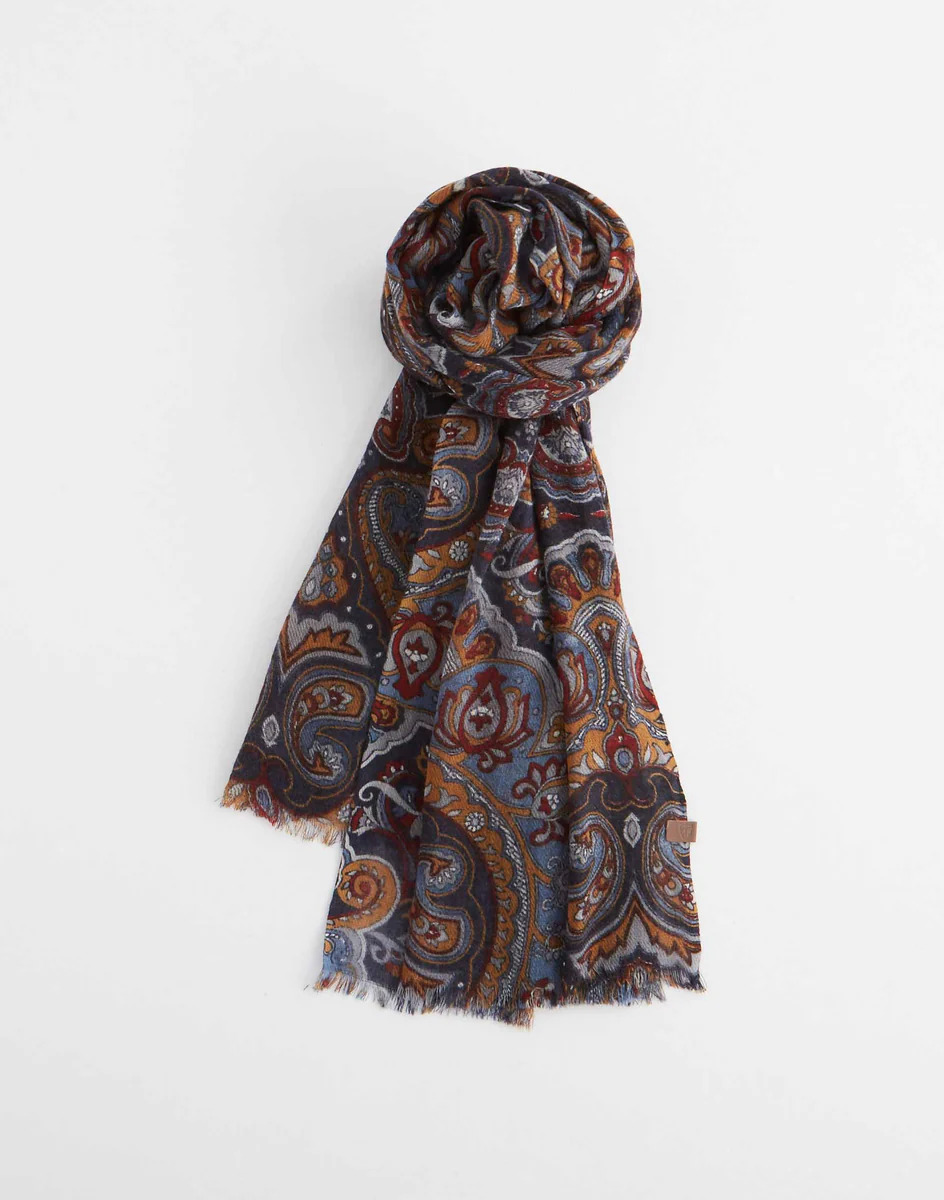 Écharpe laine motif cachemire