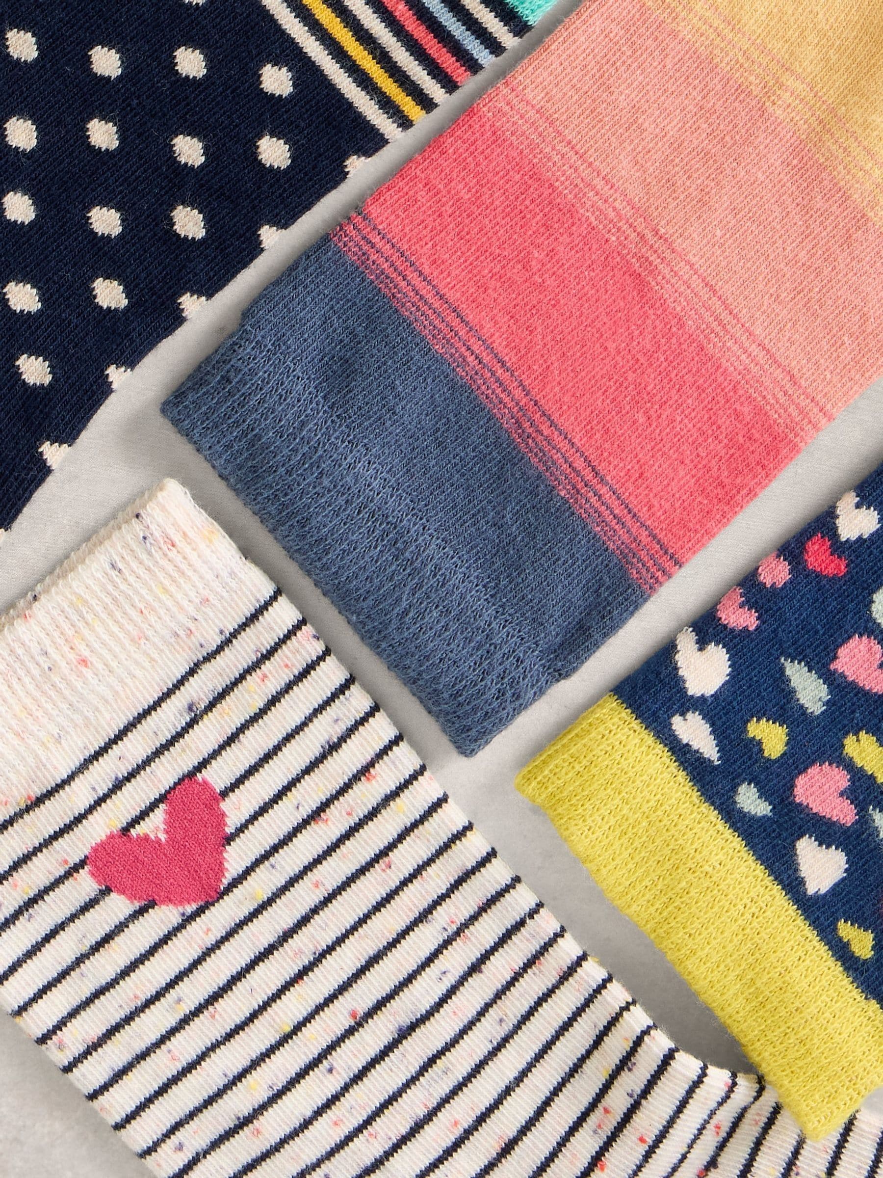 Roze - White Stuff Bicycle Geo Socks 3 Pack