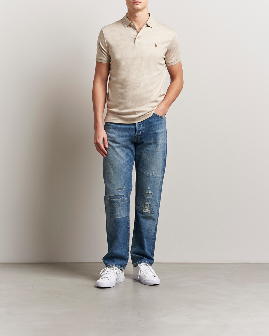 Polo Ralph Lauren Luxury Pima Cotton Polo Expedition Dune Heather