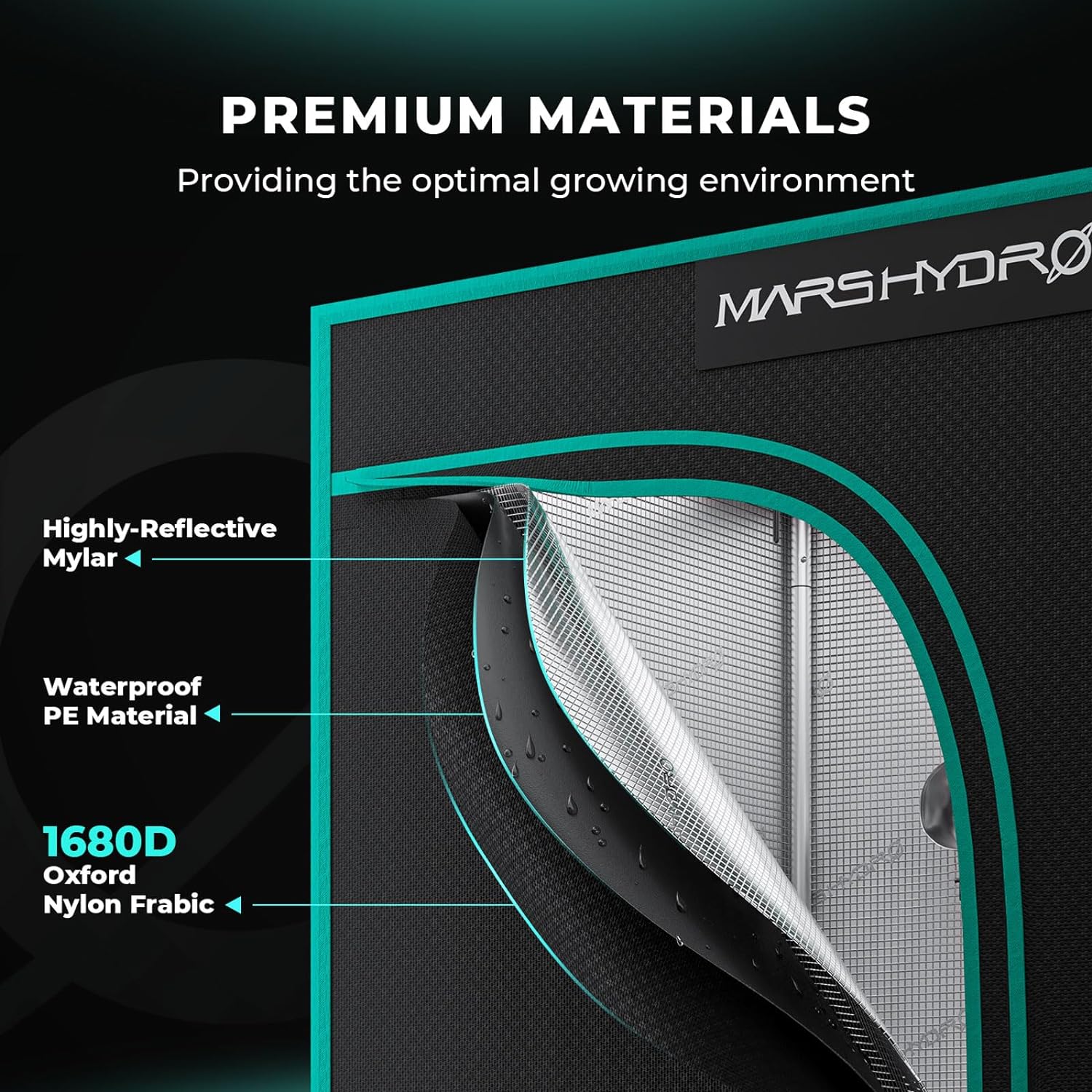 MARS HYDRO Growzelt 120x60x150cm,Indoor Grow Tent Reflektierende Mylar Zuchtzelte Hydrokultur,abnehmbaren Boden Tablett,für Pflanzen wachsen Raum