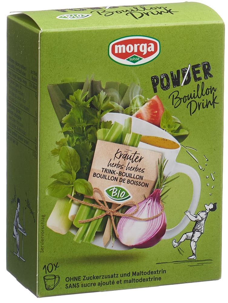MORGA PowerPowder BouillonDrink Kräuter Bio Btl 4 g
