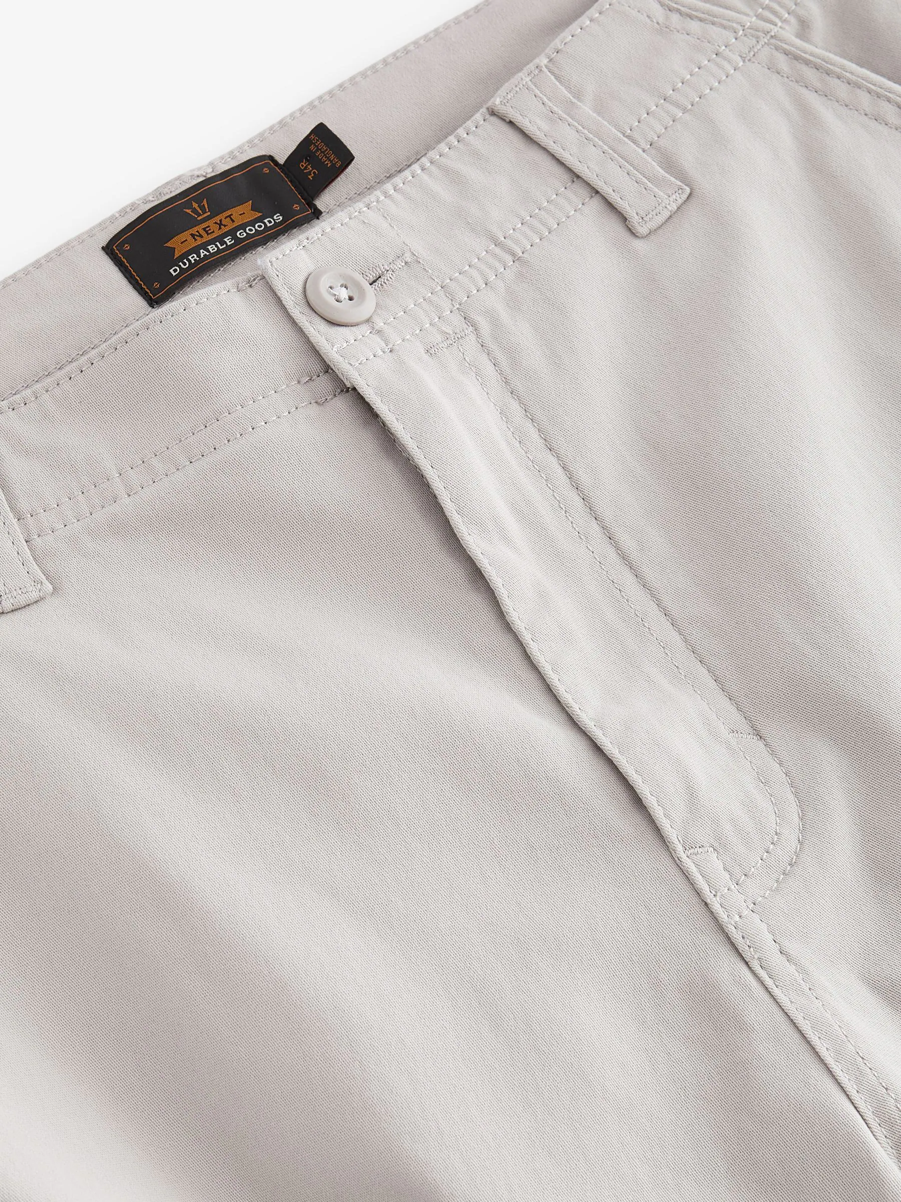 Licht pastelgeel - Straight fit - Katoenen cargostretchbroek