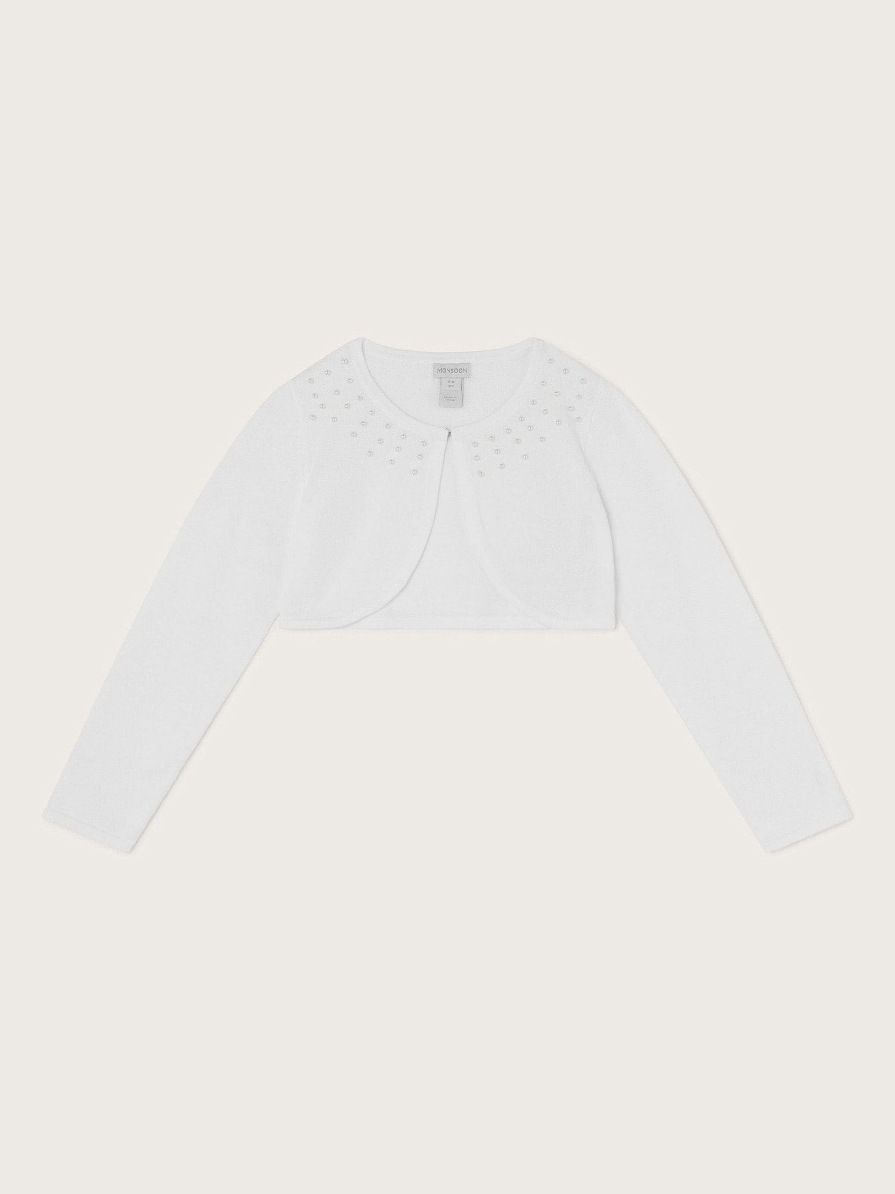 Monsoon Niamh Pearl Embellished 100% Cotton Cardigan
