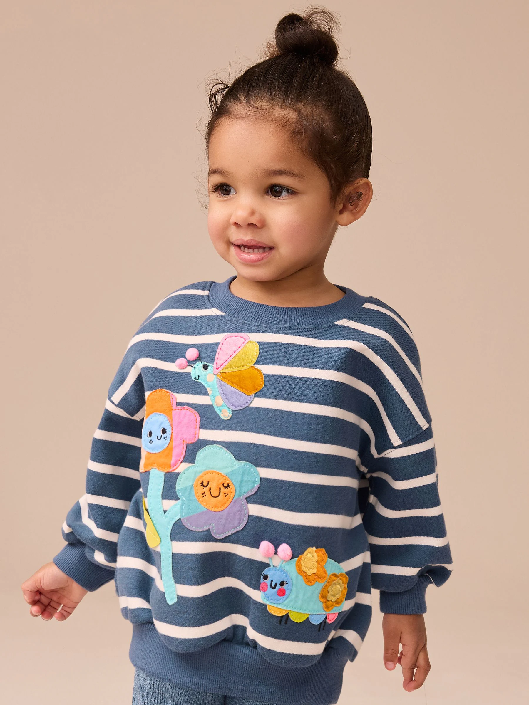 Marineblauw gestreept met personages - Set met sweatshirt en legging (3 mnd-7 jr)