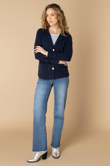 Ivy Beau blauwe dames vest
