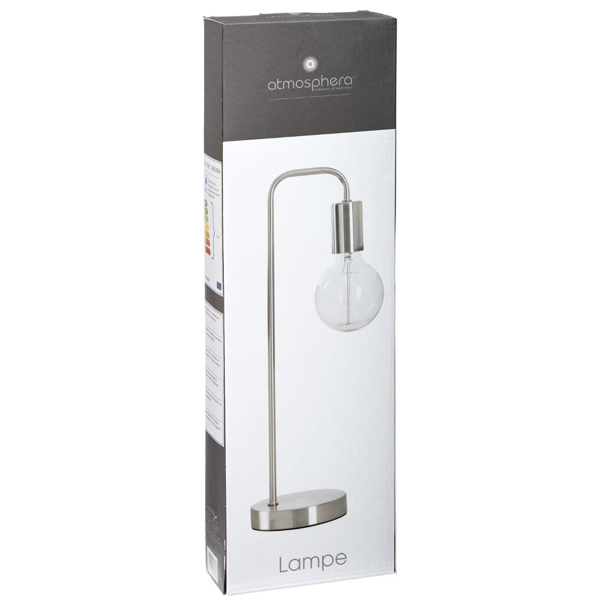LAMPE METAL ARGENT KELI H.46CM