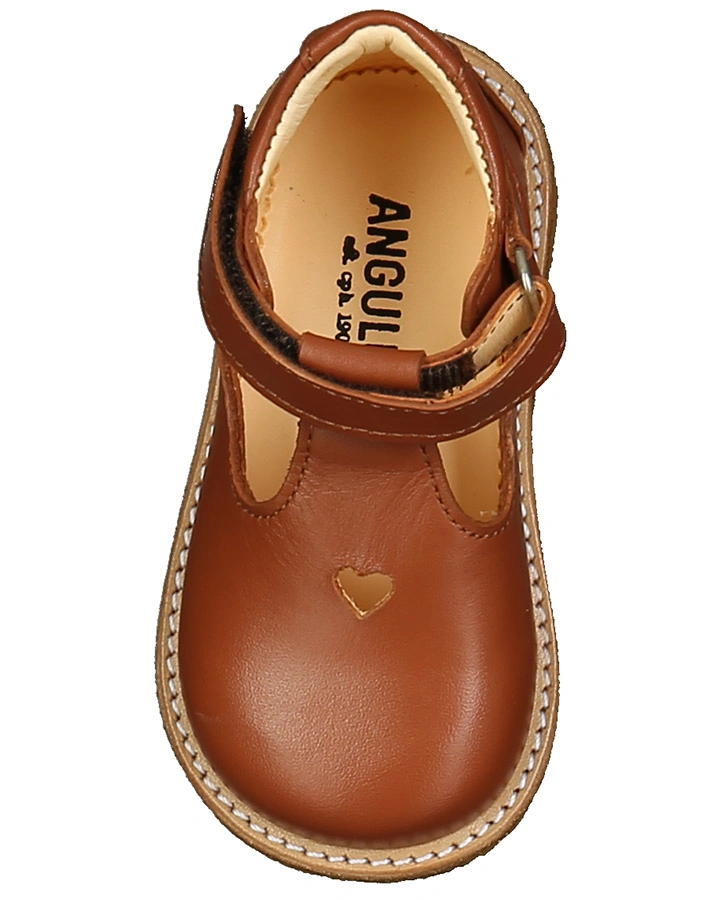 Lauflernschuhe MARY JANES HEART in cognac