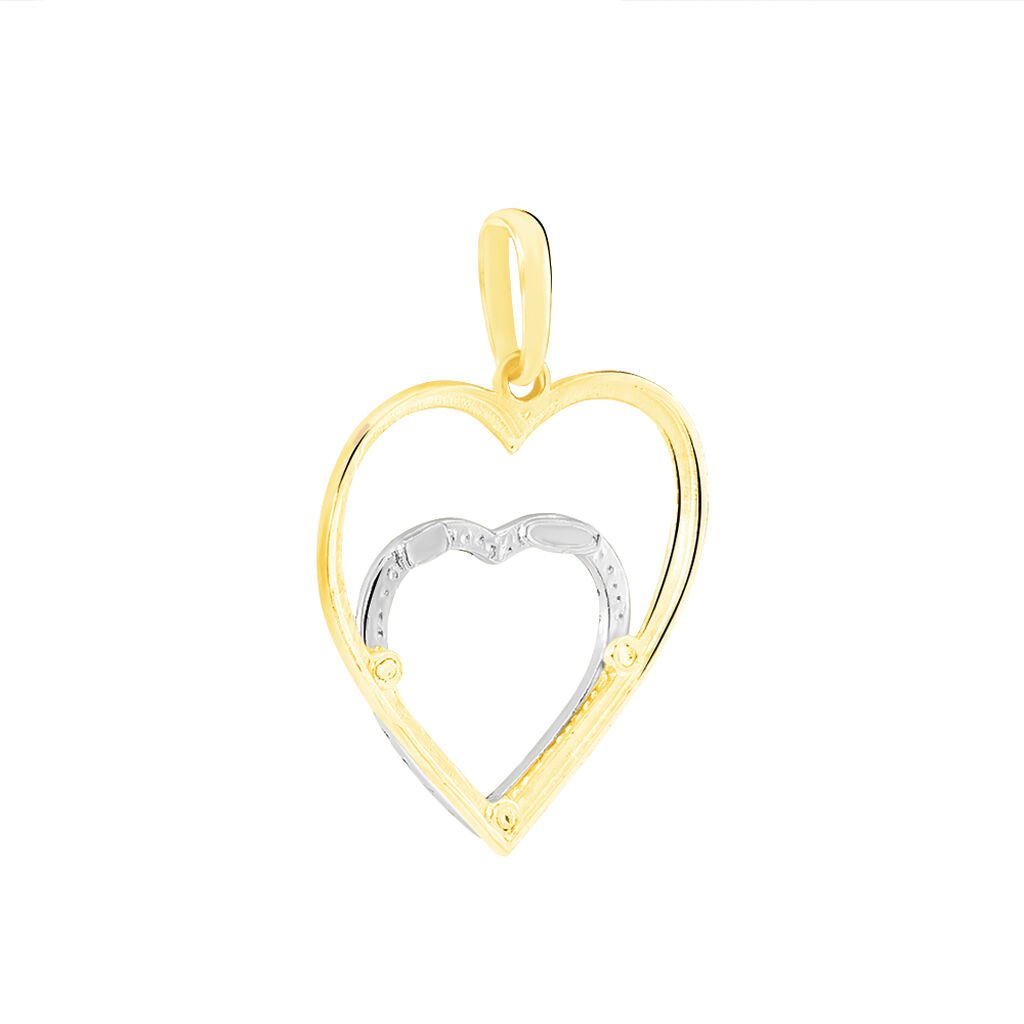 Pendentif Eudocie Double Coeurs Or Bicolore