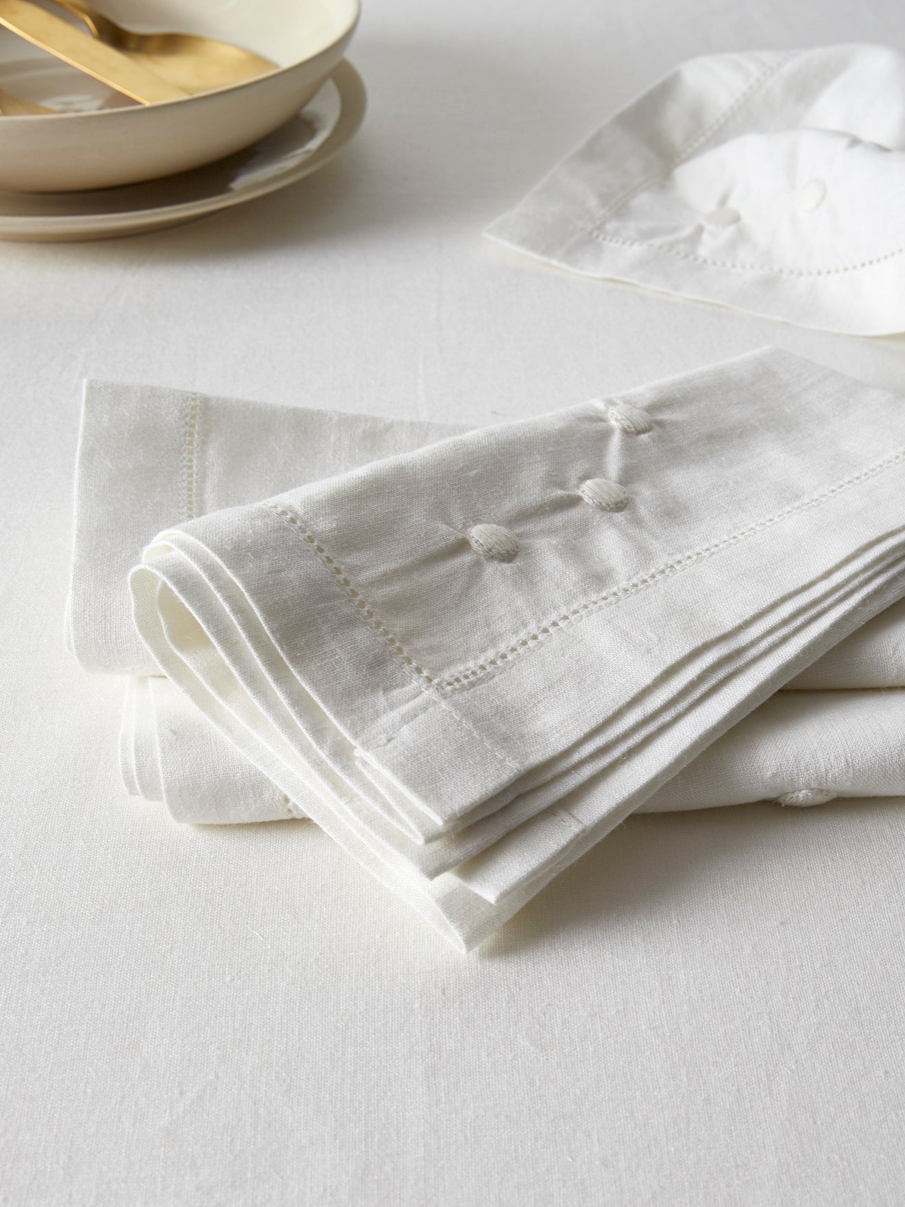 Serviette de table en coton/lin par lot de 4