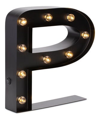 Minitude Bokstavlampe P, Svart