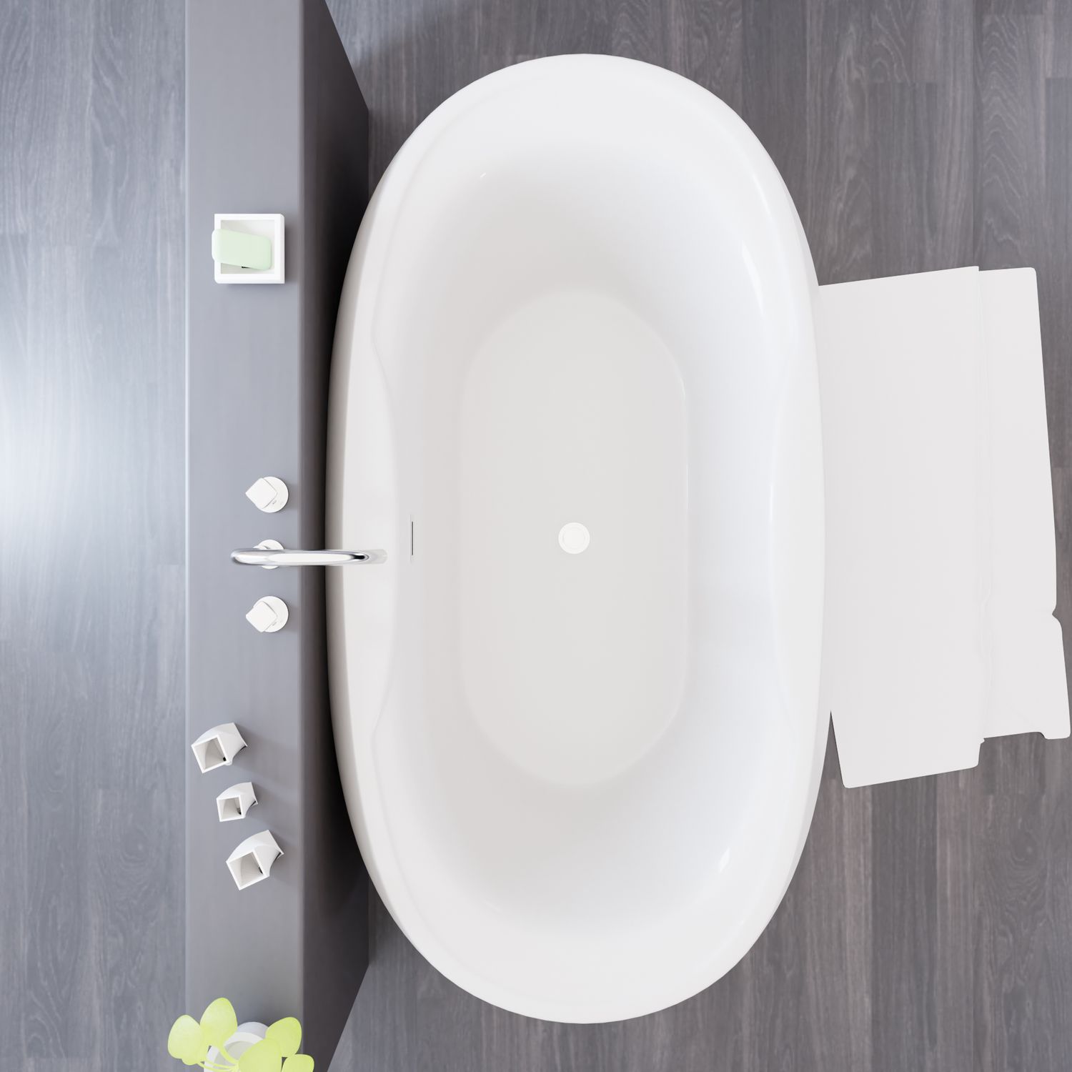 TroniTechnik® Freistehende Badewanne DOKOS Maße ca. 180 x 100 x 60cm Wanne - Füllmenge 210 Liter, aus Acryl mit Siphon