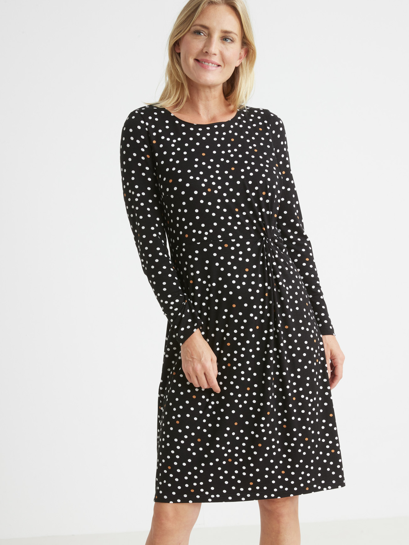 Robe maille fluide drapé fantaisie