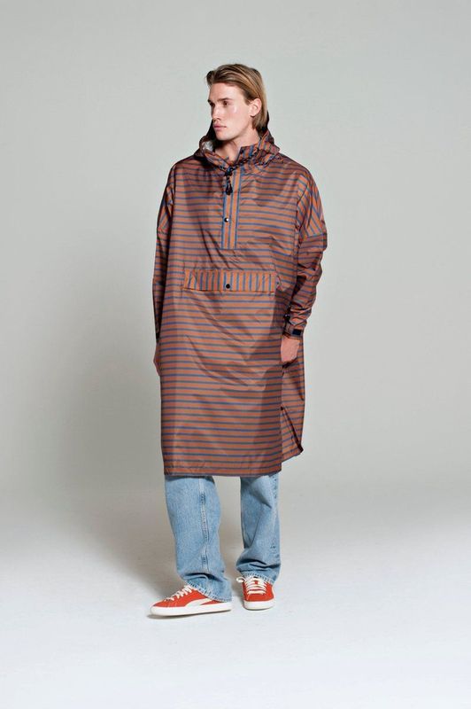 RAINKISS - Regenponcho - Breton Blue - One Size Fits Most - Bruin