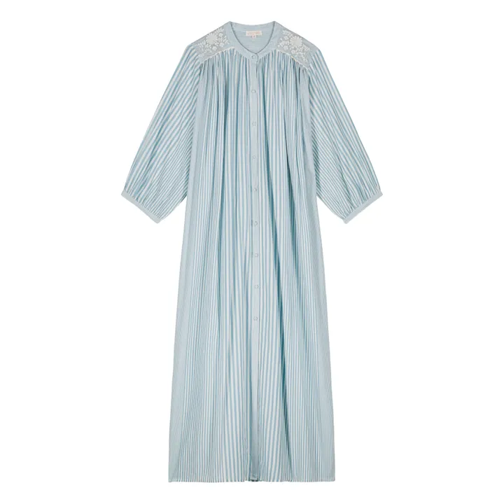 Louise Misha Robe Deepalina Rayures Coton Bio - Collection Femme | Bleu