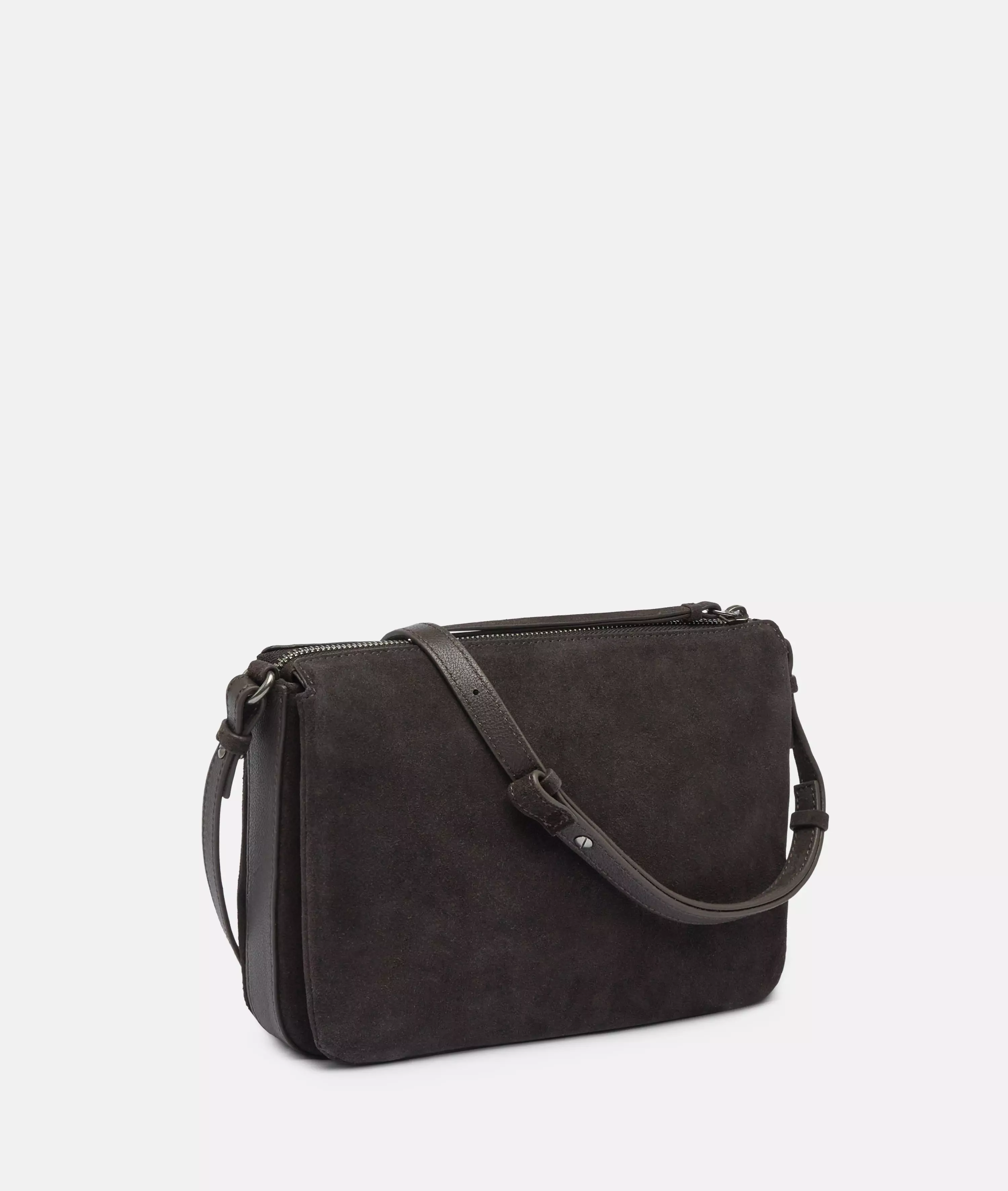 Crossbody Spacious shoulder bag made from soft suede