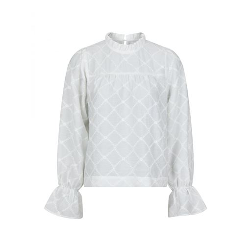 Neo Noir Mamara Square Emb Bluse, White, 36