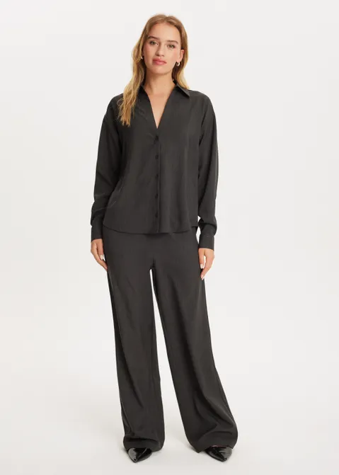 Broek met wijde pijp antraciet (ANTRA)