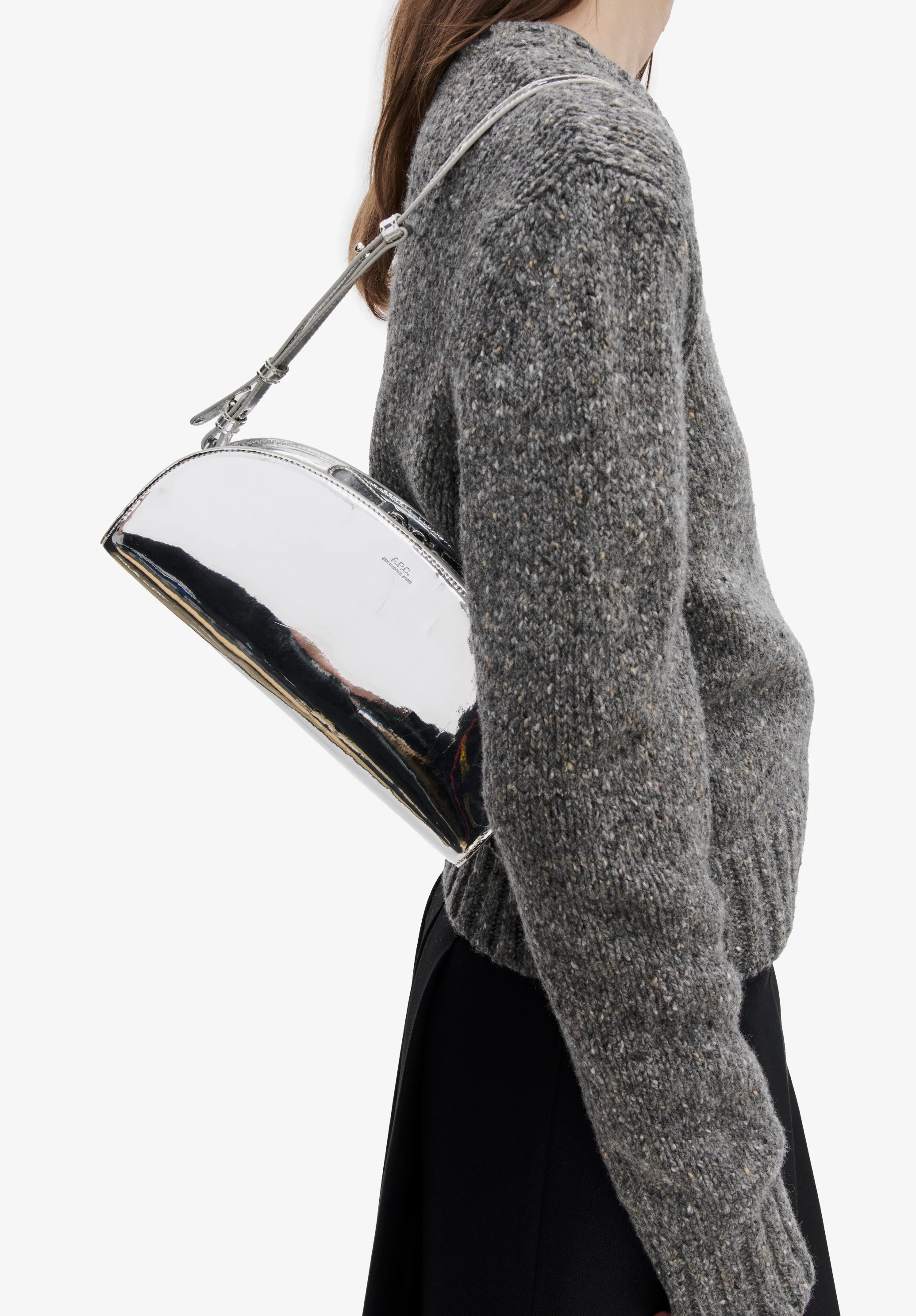 Sac Demi-Lune Shoulder - Argent