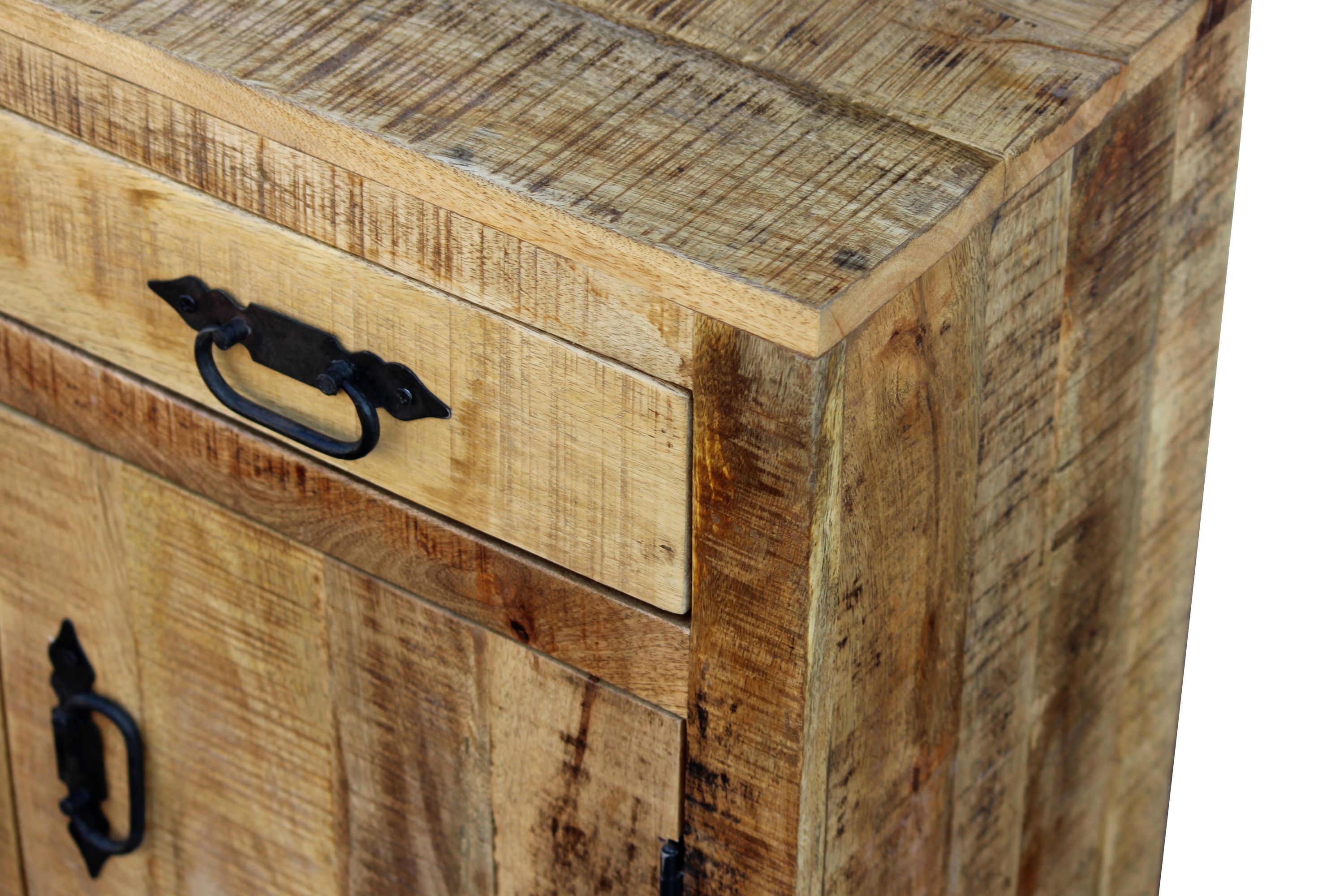 Sideboard Holz Vintage BASIL auf Rollen 80 x 70 cm