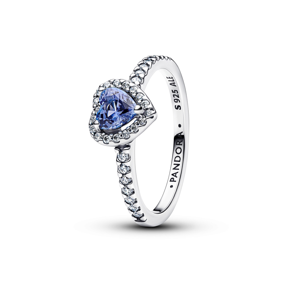 Pandora Timeless Funkelndes Erhabenes Herz Ring Blau 925 Silber