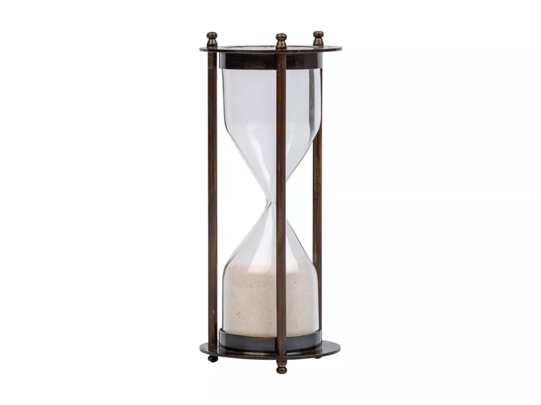 Sablier 5 minutes en métal marron d7x16h