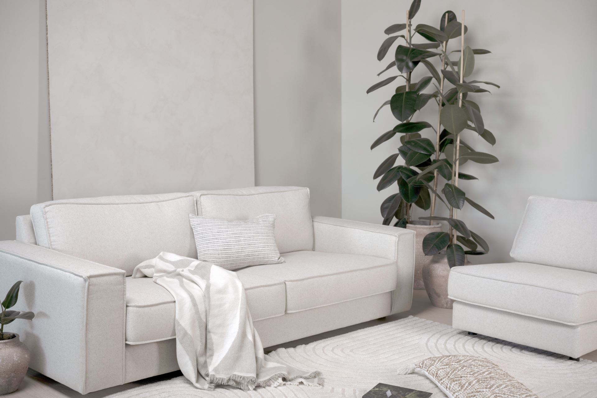 Loungestol natur - 74x95x79 cm