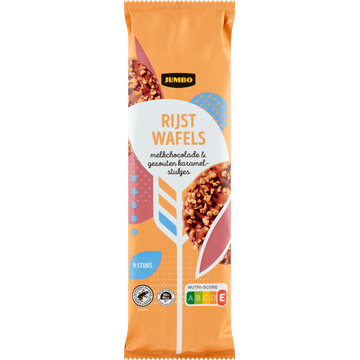 Jumbo Rijstwafels Melkchocolade & Gezouten Karamelstukjes 9 Stuks