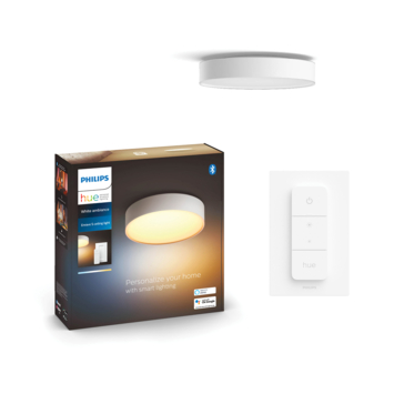 Philips Hue plafondlamp Enrave wit - warm tot koelwit licht 48W - Ø 55 cm - met 1 dimmer switch