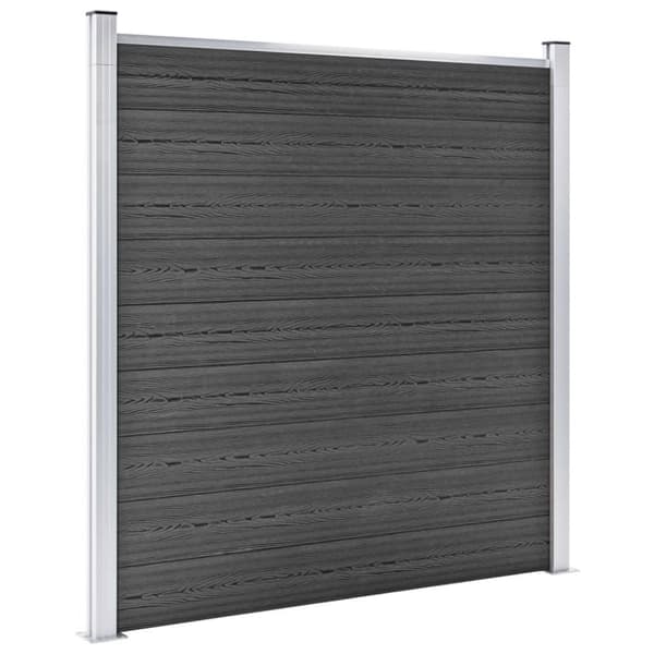 vidaXL Gjerdepanelsett WPC 1830x(105-186) cm svart