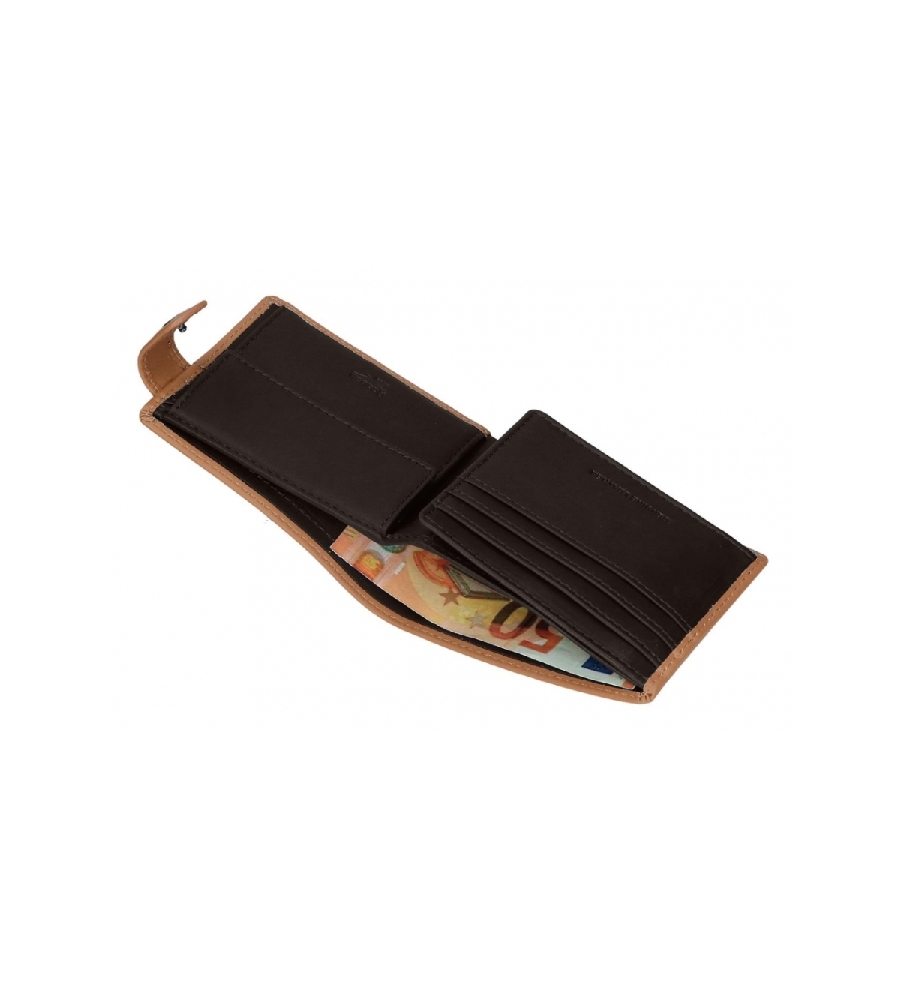 Carteira horizontal Reebok Switch com fecho de encaixe, marrom