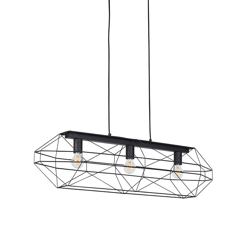 Industriële hanglamp zwart 3-lichts - Carcass