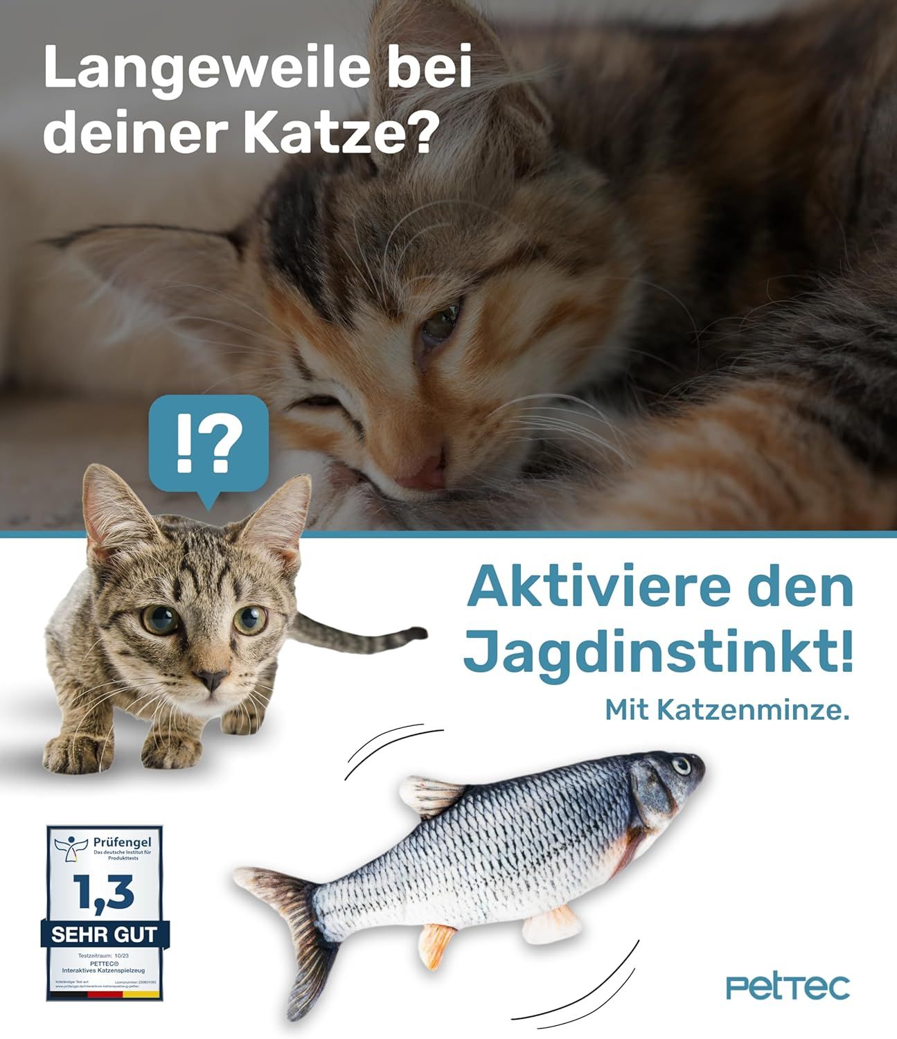 PetTec interaktives Plüschtier für Katzen - Fisch