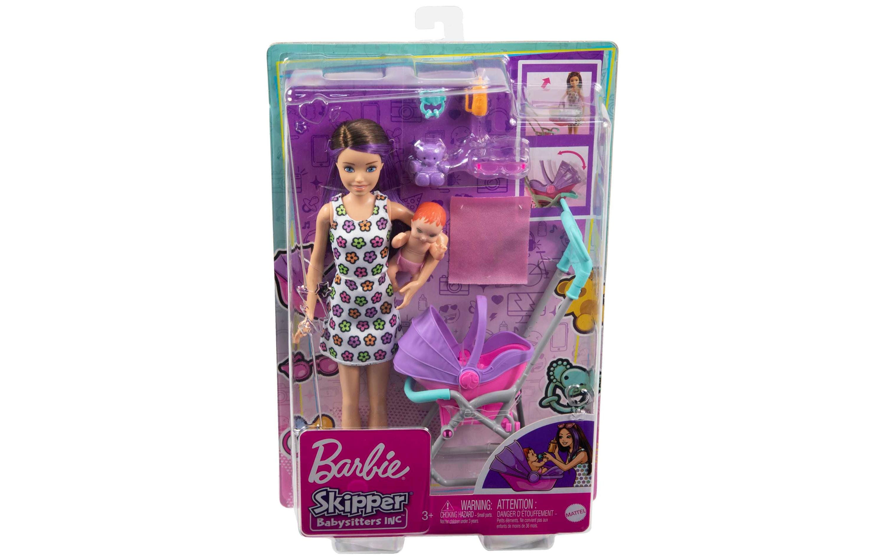 Spielset Skipper Babysitters Inc. PuppeSkipper-Set mit Kinderwagen, Baby und Zubehör