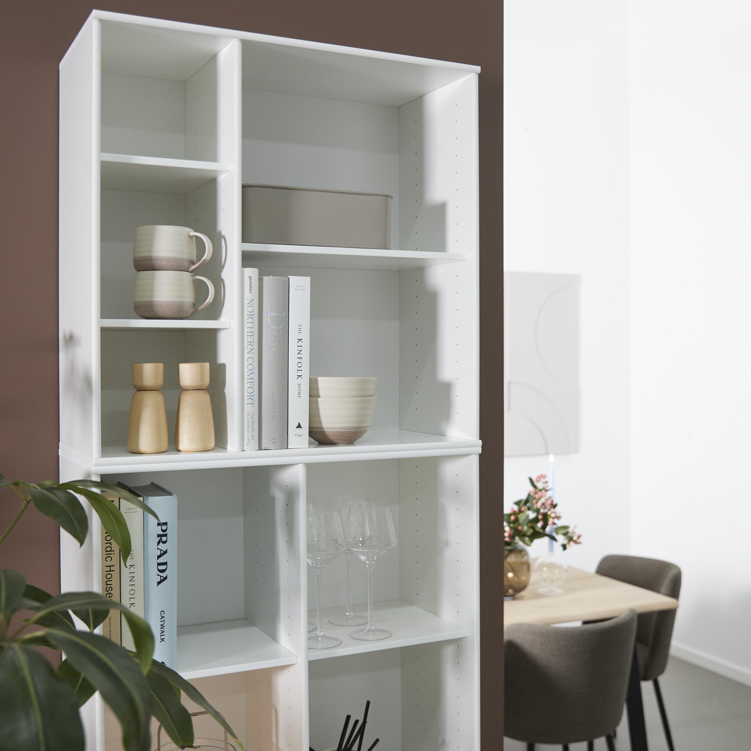 Mistral Kubus Reol med 1 modul med 4 rum   2 moduler med 5 rum hvid