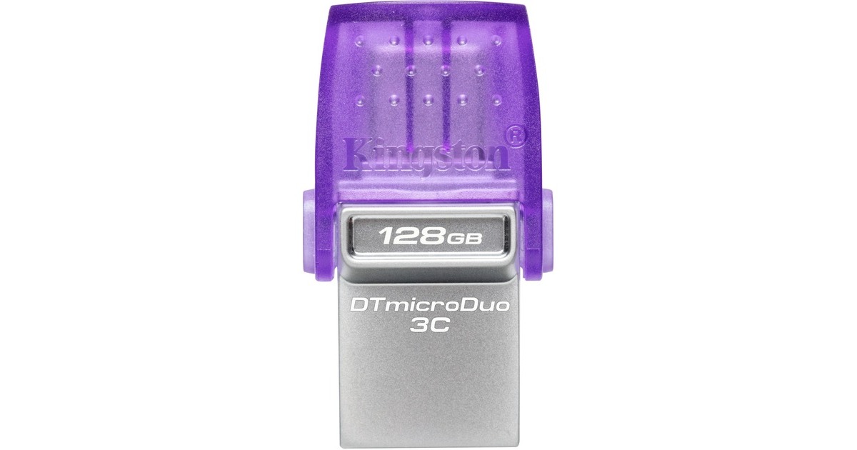 KingstonDataTraveler microDuo 3C 128 GB usb-stick  (Paars/transparant, USB-A + USB-C)