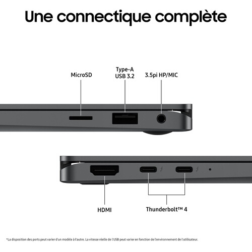 PC portable Samsung Galaxy Book5 360 écran tactile 15,6'' FHD Copilot+PC Intel Core Ultra 7 16 Go RAM 512 Go SSD Anthracite