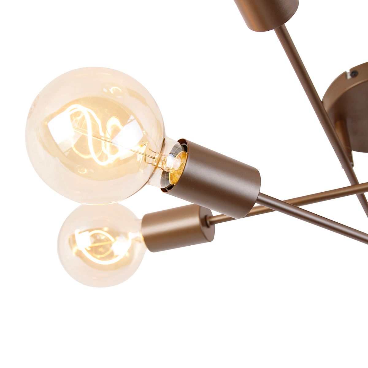 Industriële plafondlamp donkerbrons 6-lichts - Sydney
