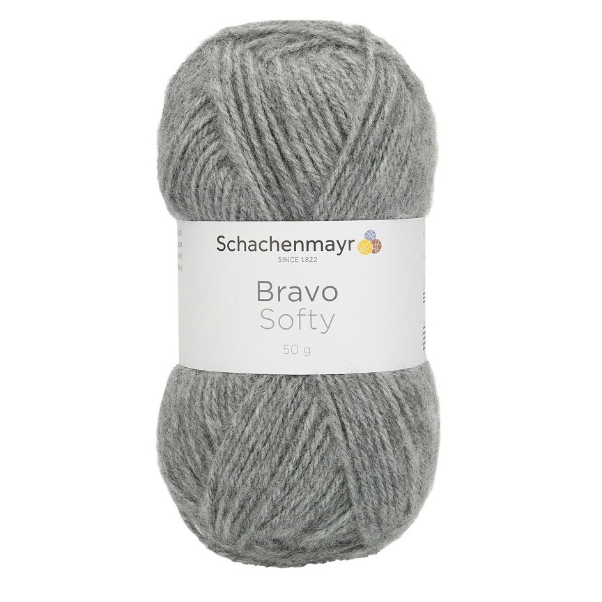 Handstrickgarn BRAVO SOFTY - hellgrau meliert -50g