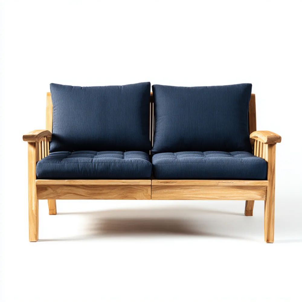 2-Sitzer-Sofa 140x75x85 cm Holzrahmen Navyblau Stoff - Modernes Design