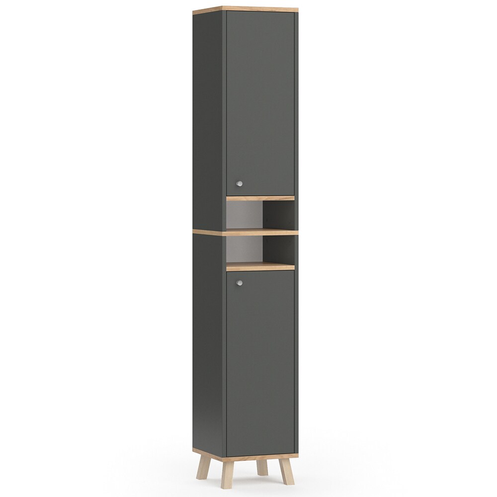 Vicco Hochschrank Badschrank Regalschrank Senyo GK Oak/ANT Badezimmer Badmöbel