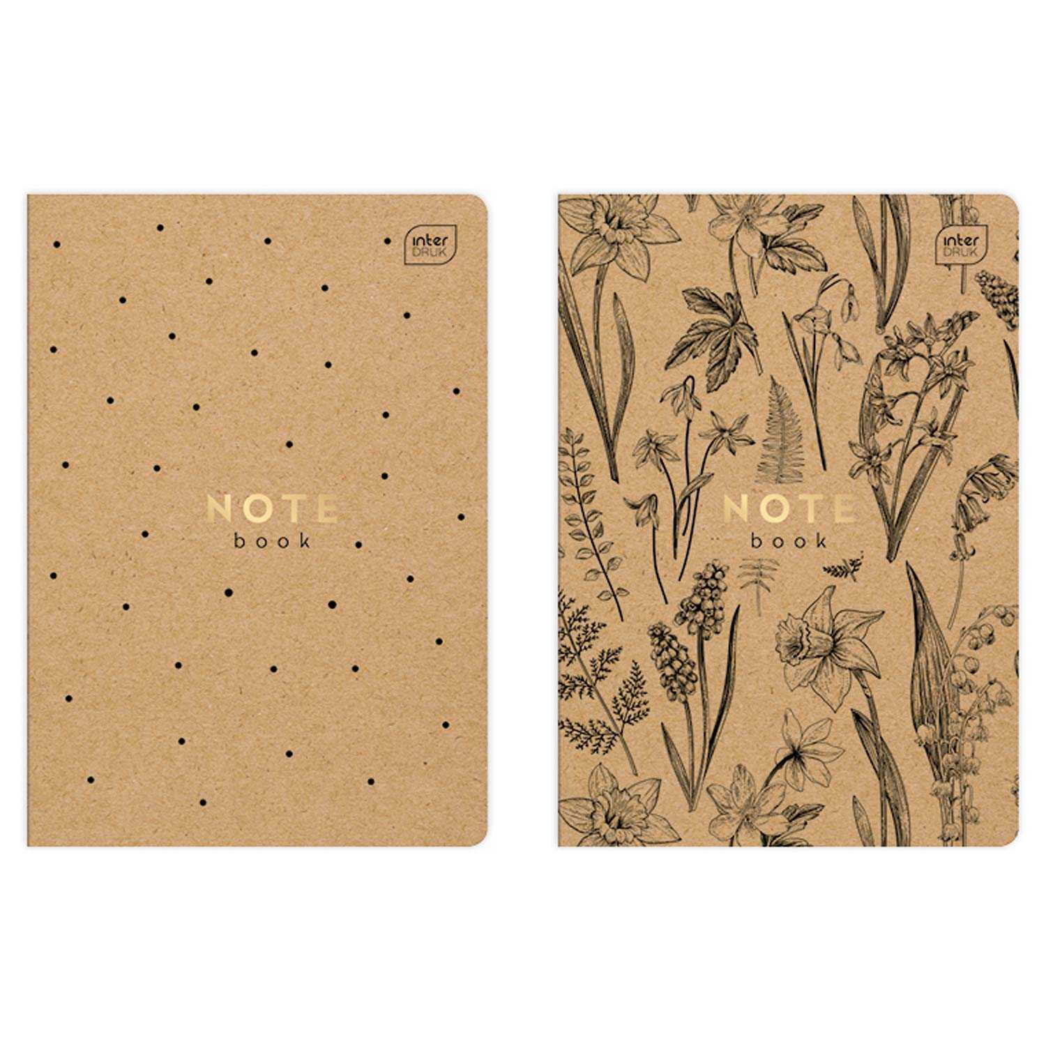 Notizbuch A5 60 Blatt kariert Kraftpapier-Cover