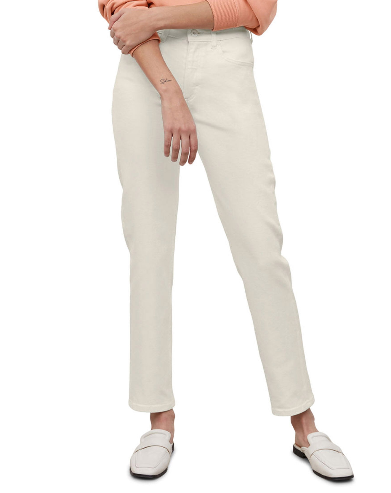 Marc O'Polo Jean Straight Taille haute Crop blanc