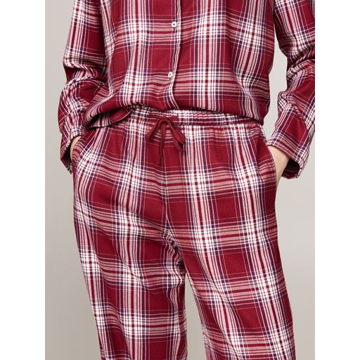 Tommy Hilfiger Flannel Pyjamassæt, Plaid Check Deep Rouge, L