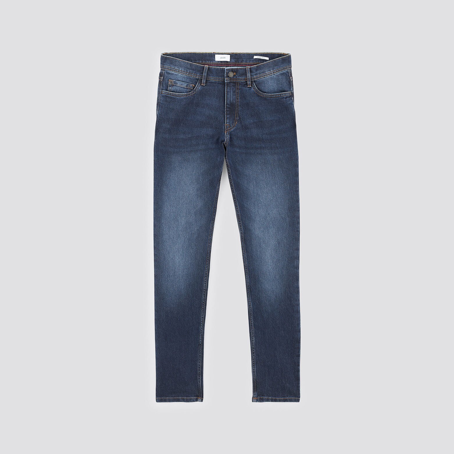 Jean straight en coton et polyester recyclés Bleu