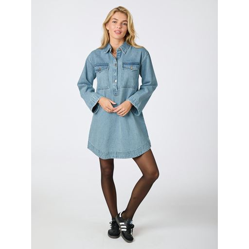 Neo Noir Paras Denim Kjole, Smoke Blue, 40