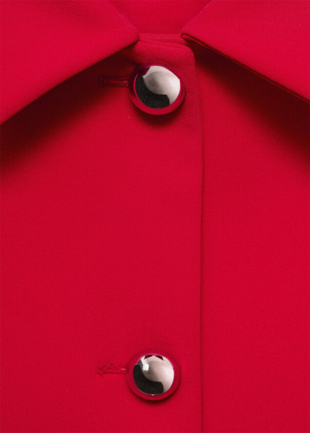 MANGO Buttoned cropped jacket Red