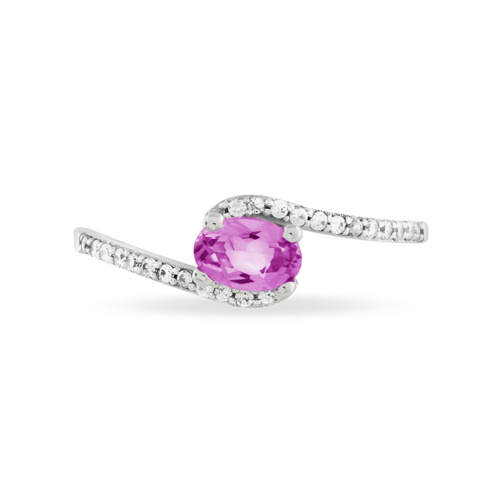 Bague Loriane Or Blanc Topaze Et Oxyde De Zirconium