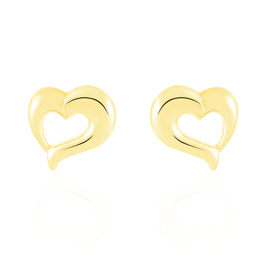 Boucles D'oreilles Puces Anne-maudae Coeurs Or Jaune
