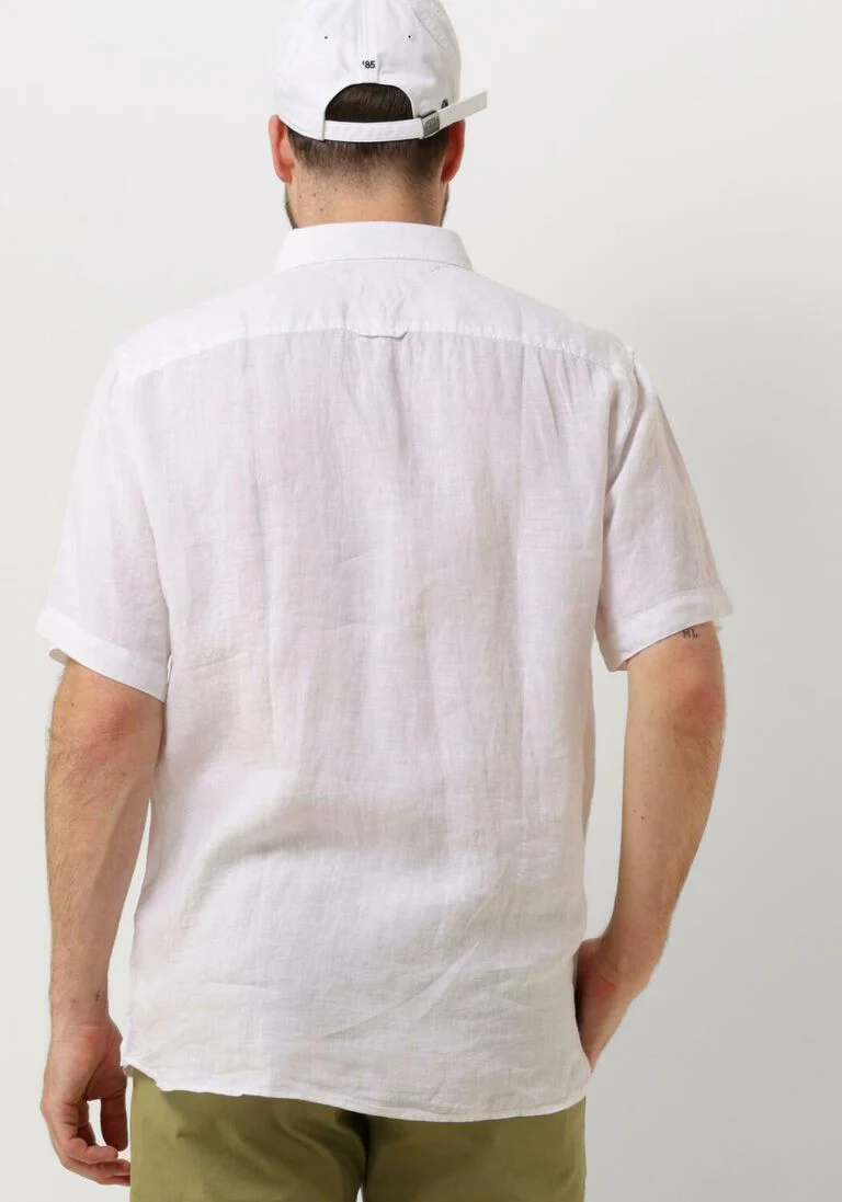 TOMMY HILFIGER witte tommy hilfiger casual overhemd pigment dyed linen rf shirt s/s