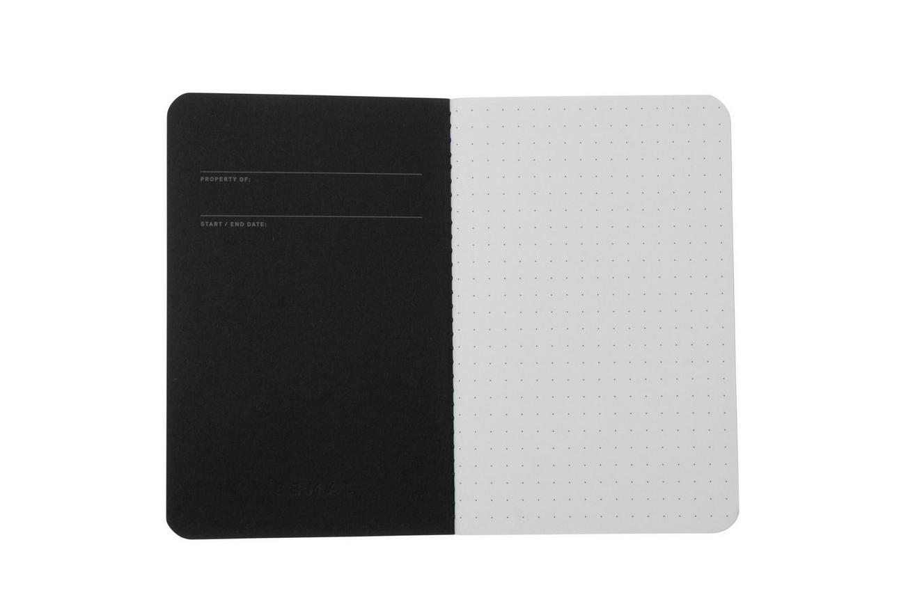 The James Brand The Daily Notebooks CO306955-11 Matte Black, 3 Pack, notitieboekjes